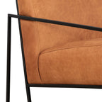 Fauteuil de salon moderne en cuir couleur cognac pour le salon
