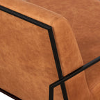 Fauteuil de salon moderne en cuir couleur cognac pour le salon