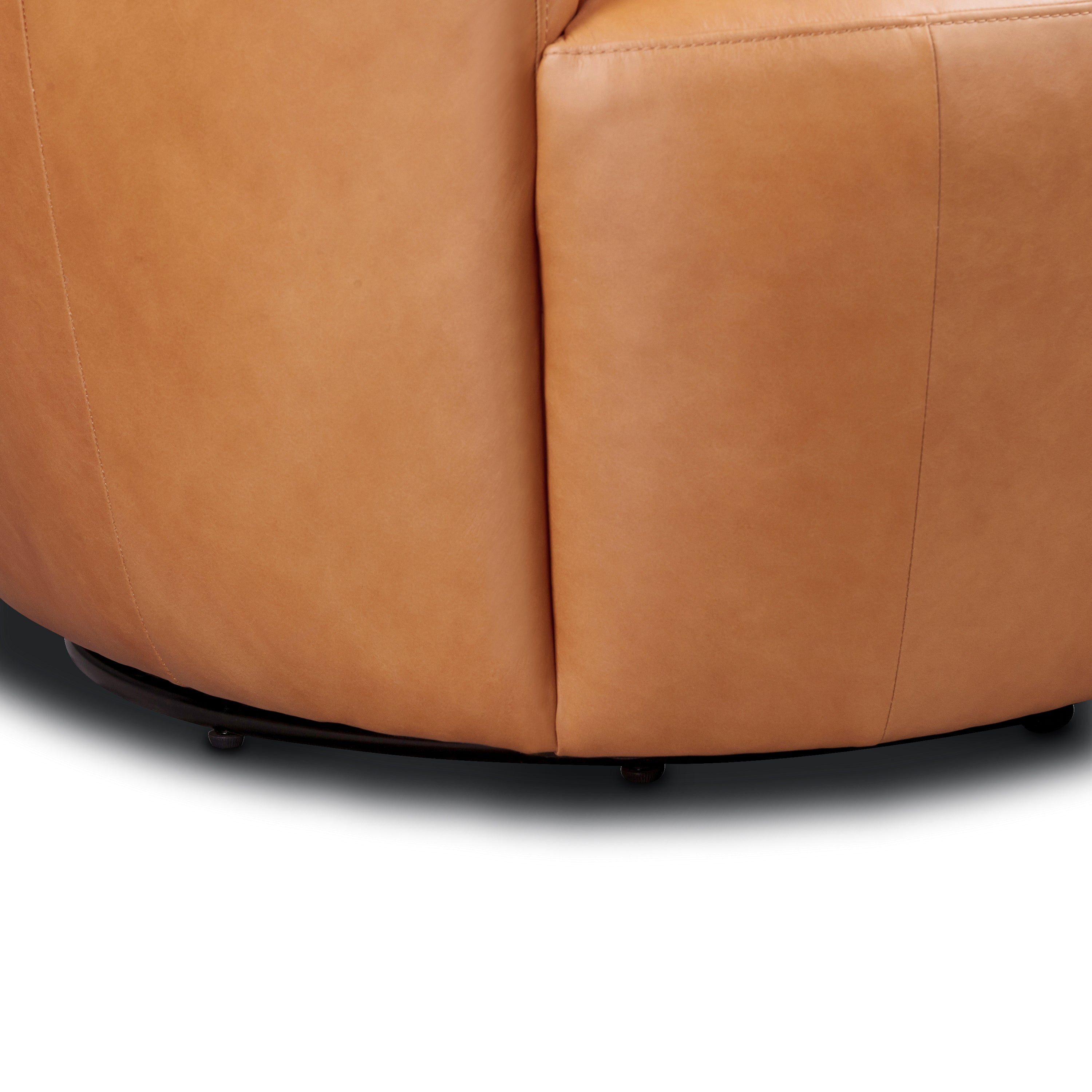 Modern Bourbon Tan Leather Leather Swivel Chair with Swivel Base