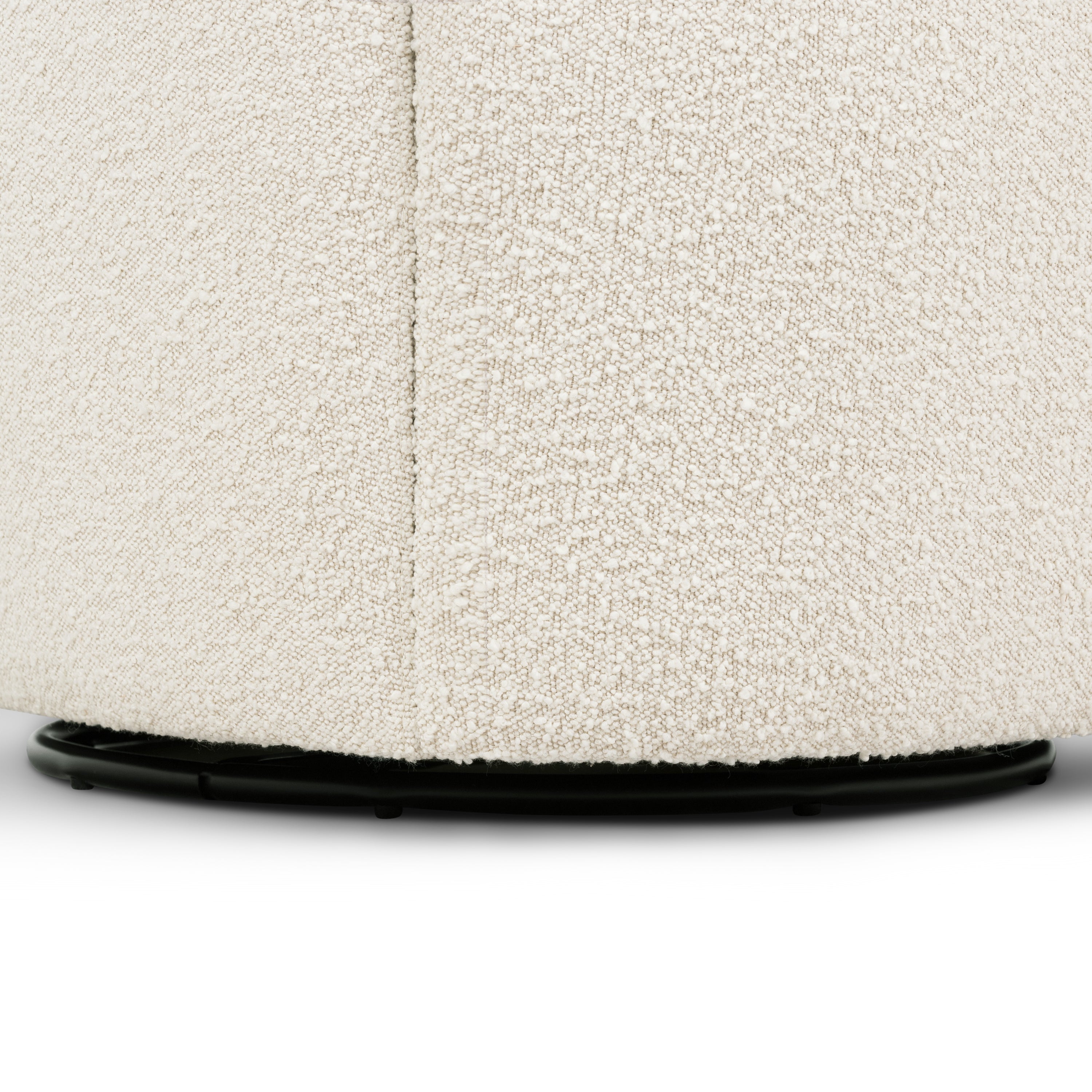 Modern Crema White Boucle Swivel Lounge Chair with Swivel Base