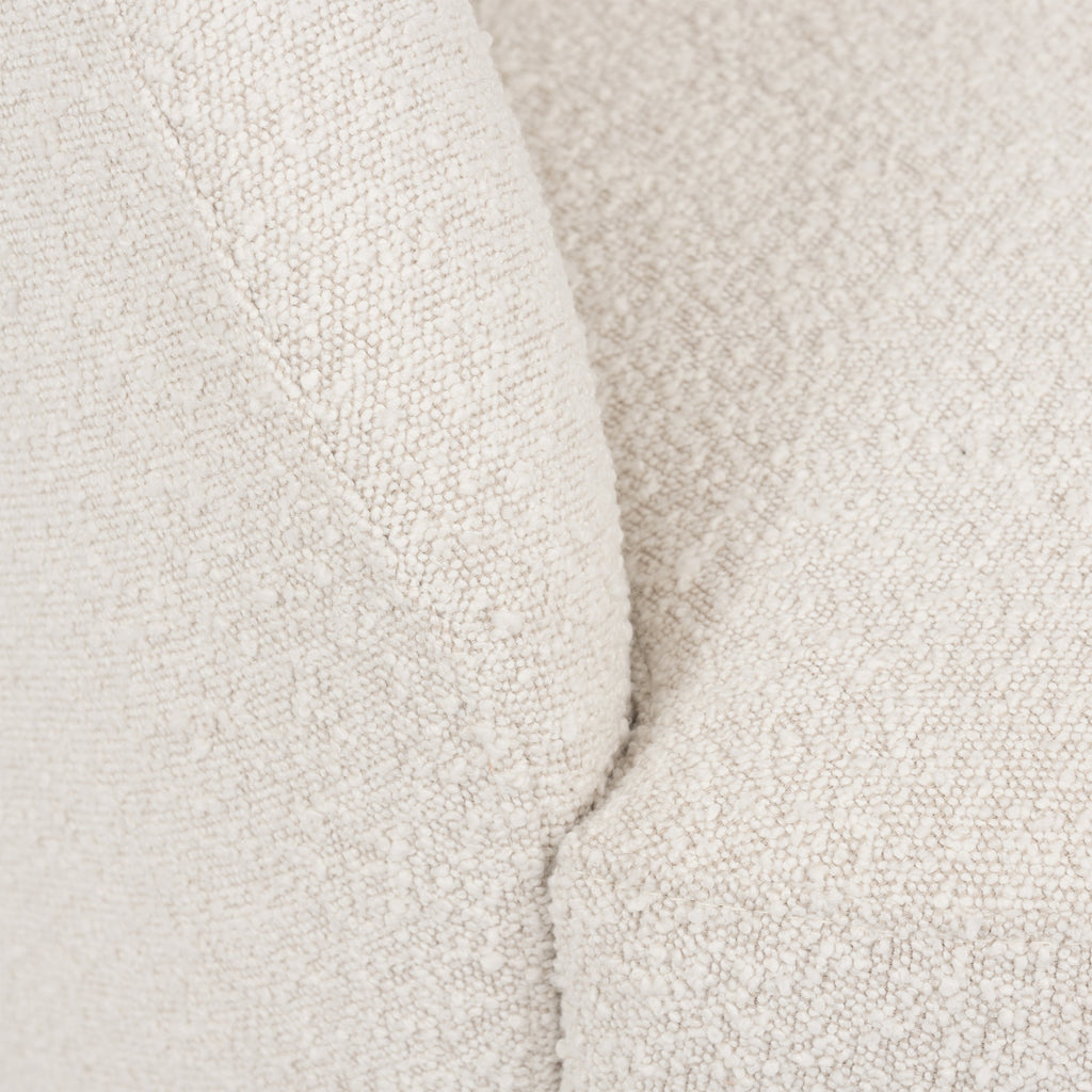 Modern Crema White Boucle Swivel Lounge Chair with Swivel Base