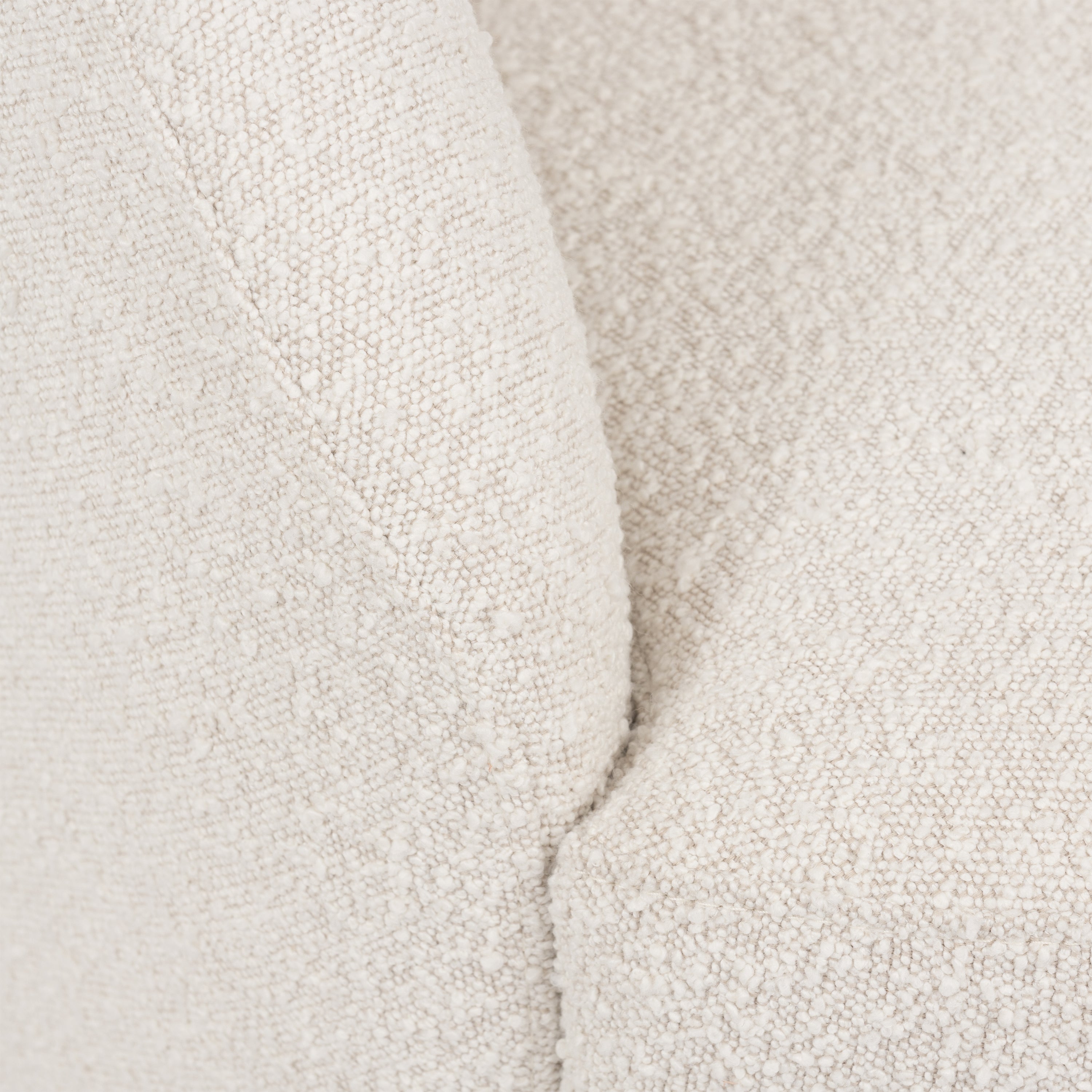 Modern Crema White Boucle Swivel Lounge Chair with Swivel Base