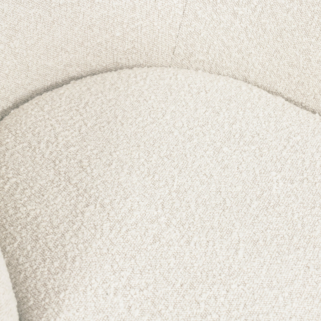 Modern Crema White Boucle Swivel Lounge Chair with Swivel Base