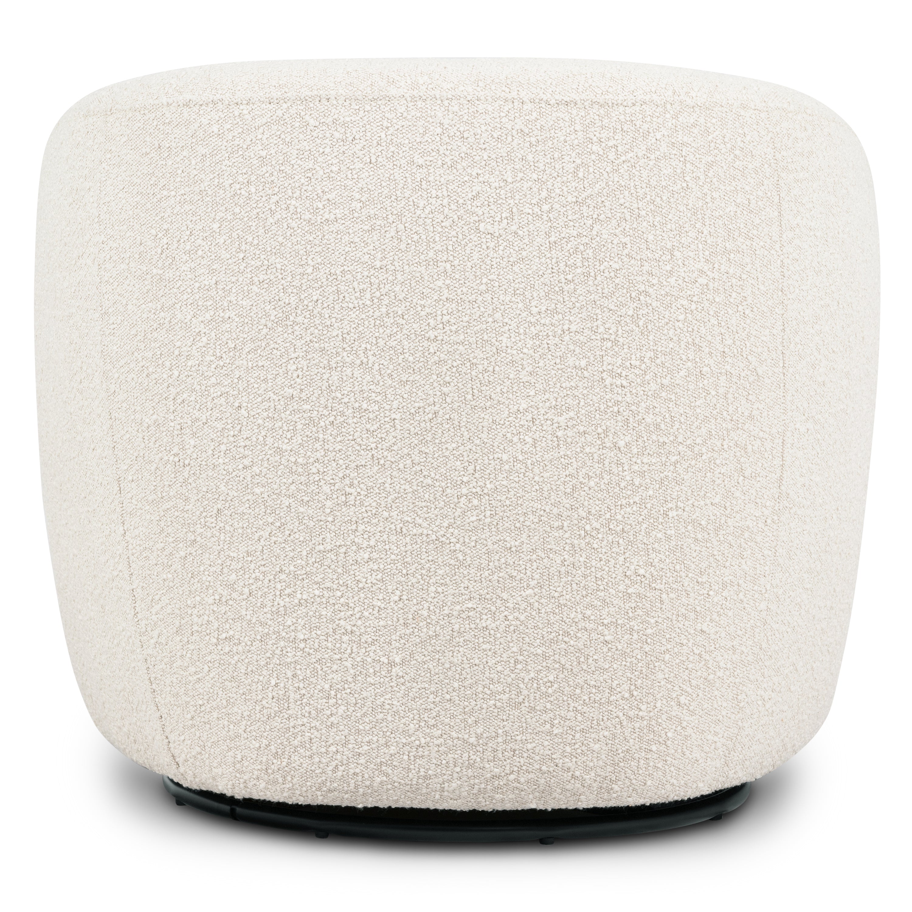 Modern Crema White Boucle Swivel Lounge Chair with Swivel Base