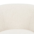 Fauteuil pivotant moderne en bouclé blanc cassé avec base pivotante