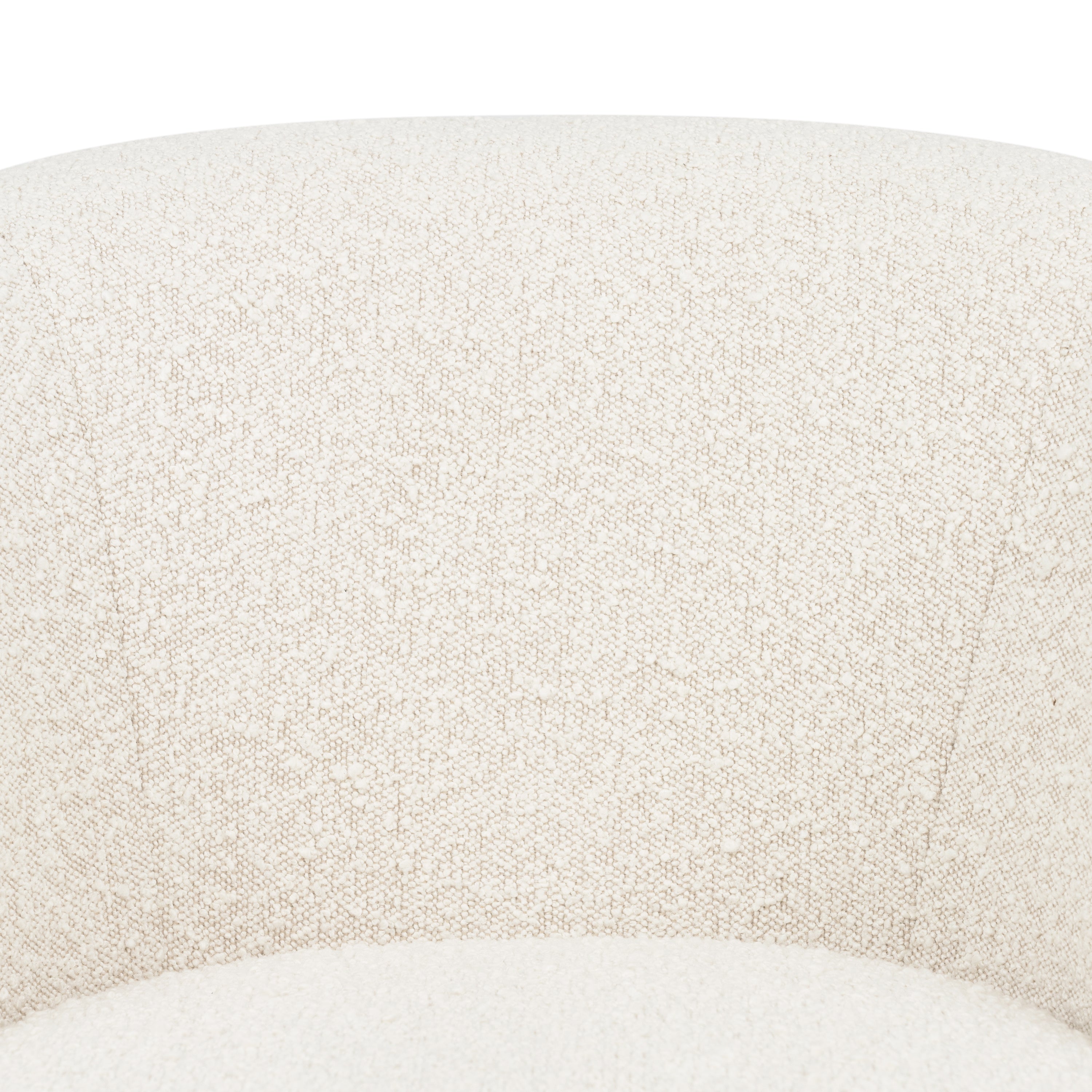 Modern Crema White Boucle Swivel Lounge Chair with Swivel Base