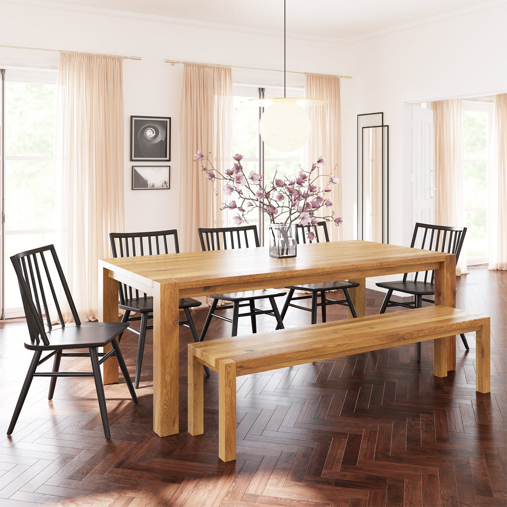Modern Oak Oak Wood Bench for Dining Room