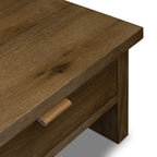 Table basse en bois de chêne Drift moderne pour salon