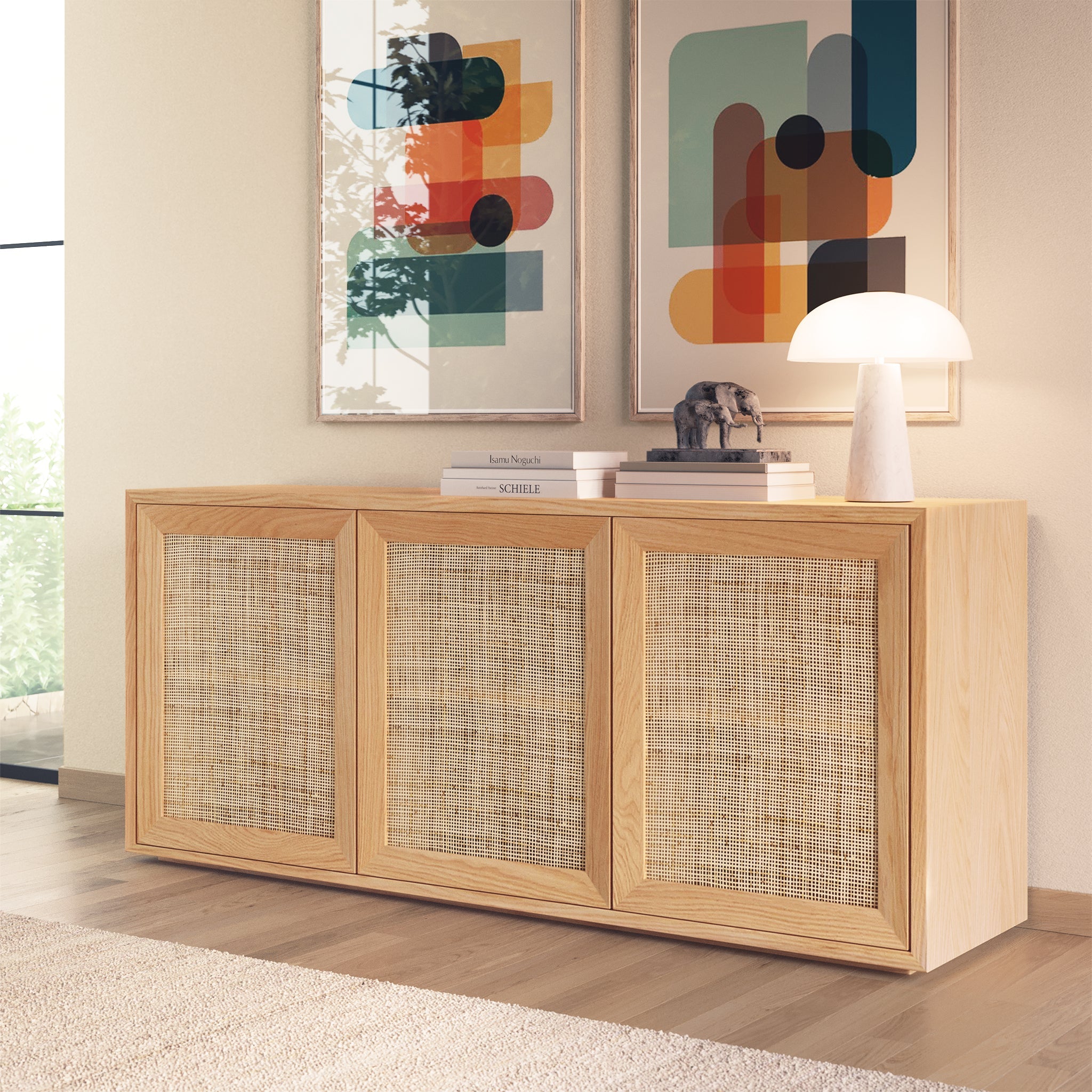 Modern Oak Oak Wood Sideboard for Dining Room or Entryway