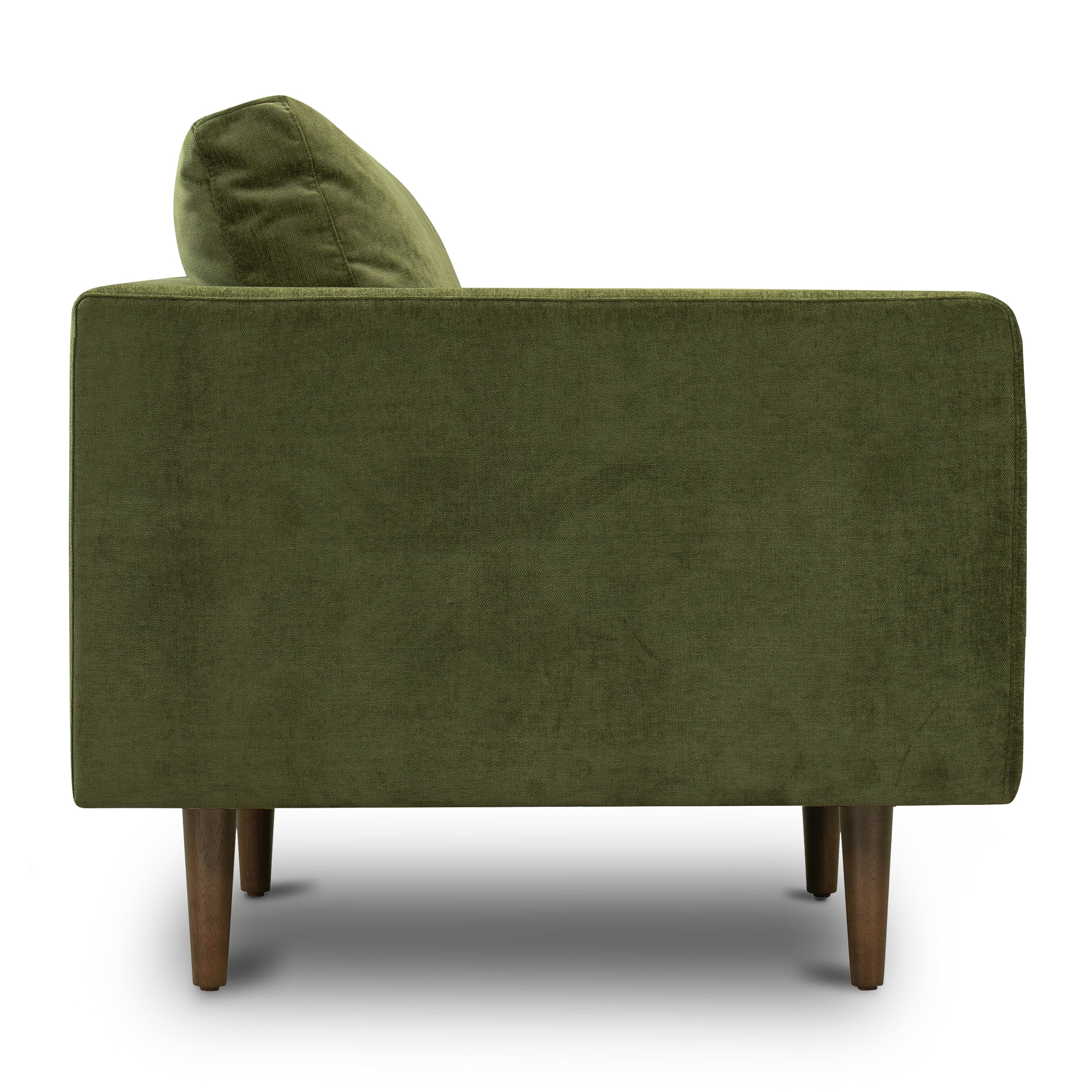 Modern Classic Distressed Green Velvet Lounge Chair with Kiln-Dried