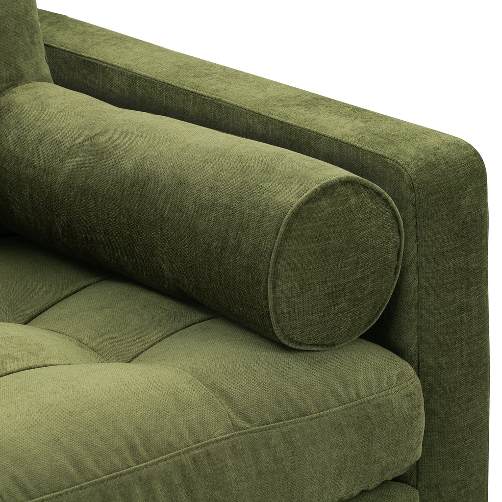Modern Classic Distressed Green Velvet Lounge Chair with Kiln-Dried
