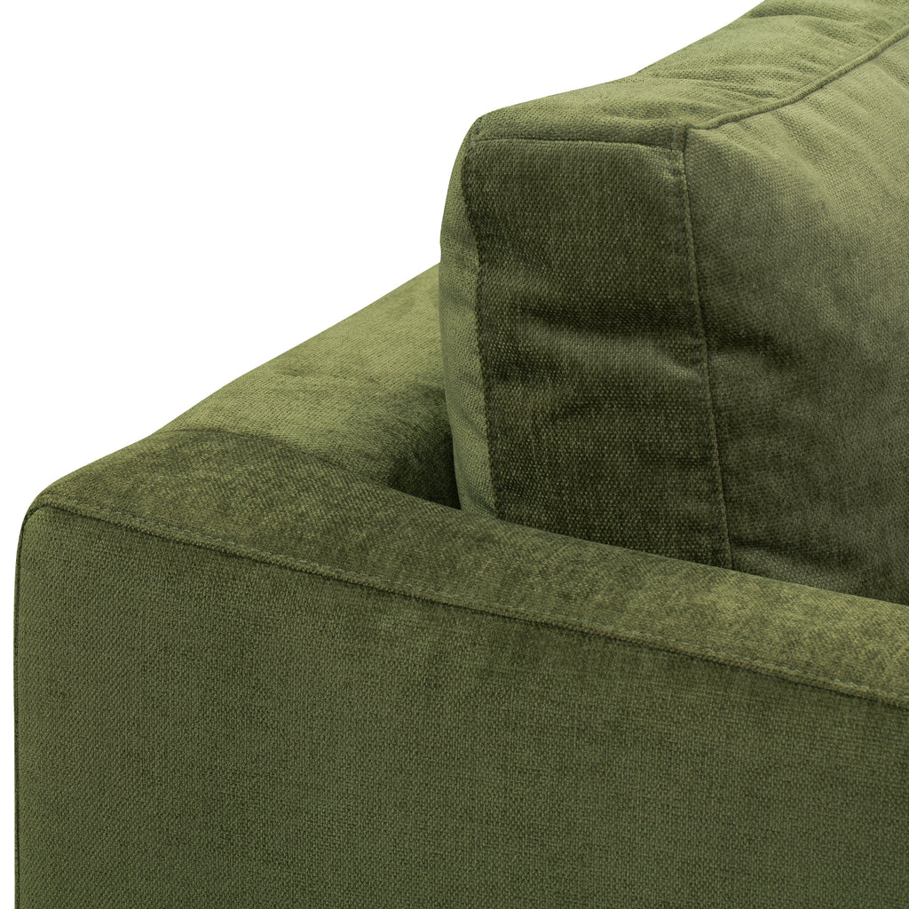 Modern Classic Distressed Green Velvet Lounge Chair with Kiln-Dried