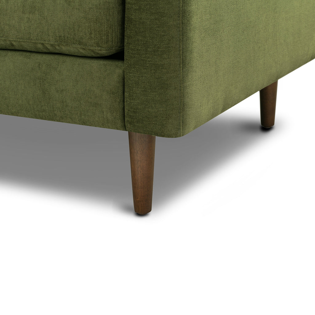 Modern Classic Distressed Green Velvet Lounge Chair with Kiln-Dried