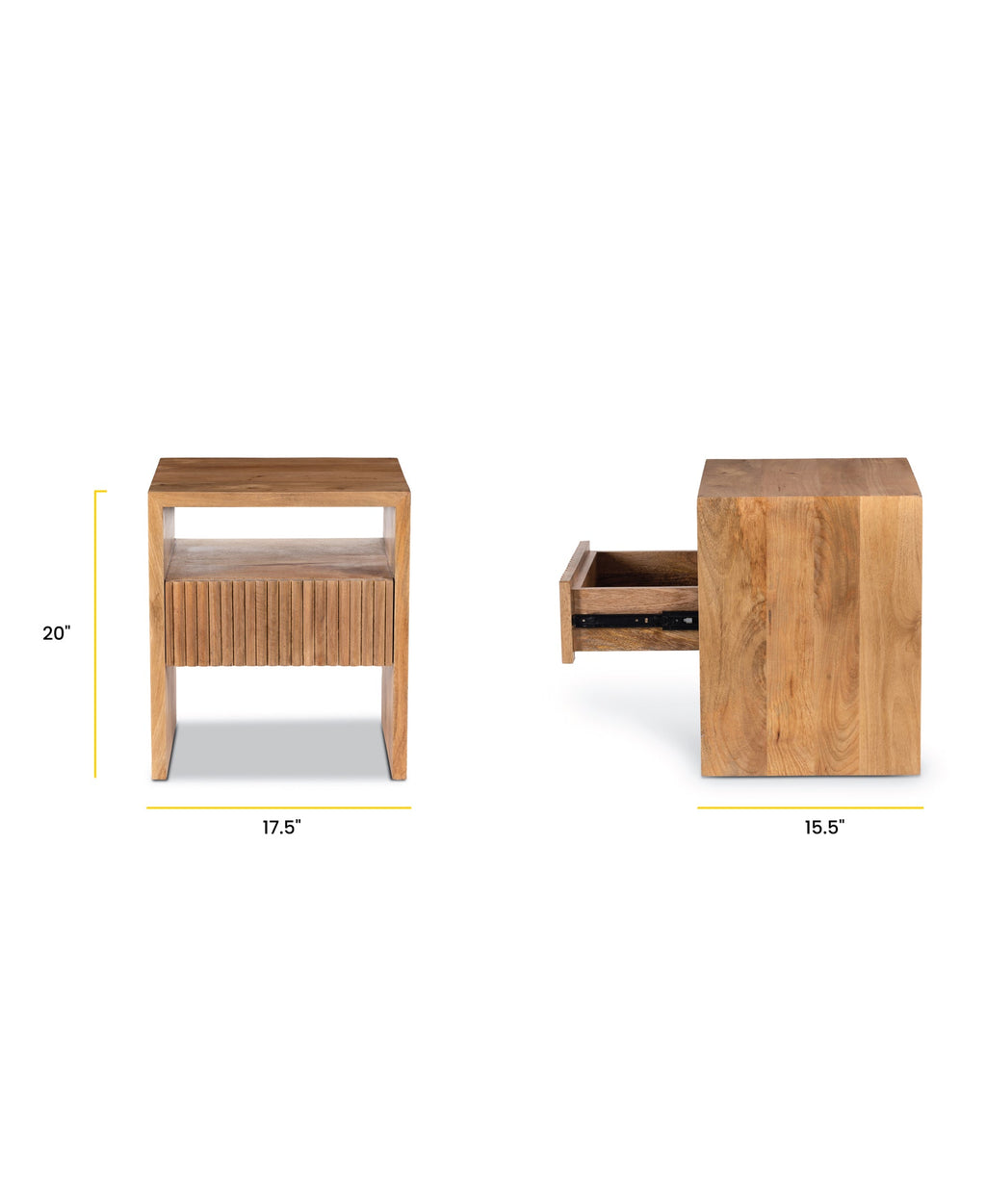 Modern Manuka Nightstand with Kiln-Dried Wood Frame for Bedroom