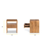 Table de chevet moderne Manuka avec cadre en bois séché au four pour chambre à coucher
