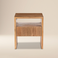 Modern Manuka Nightstand with Kiln-Dried Wood Frame for Bedroom