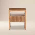 Table de chevet moderne Manuka avec cadre en bois séché au four pour chambre à coucher