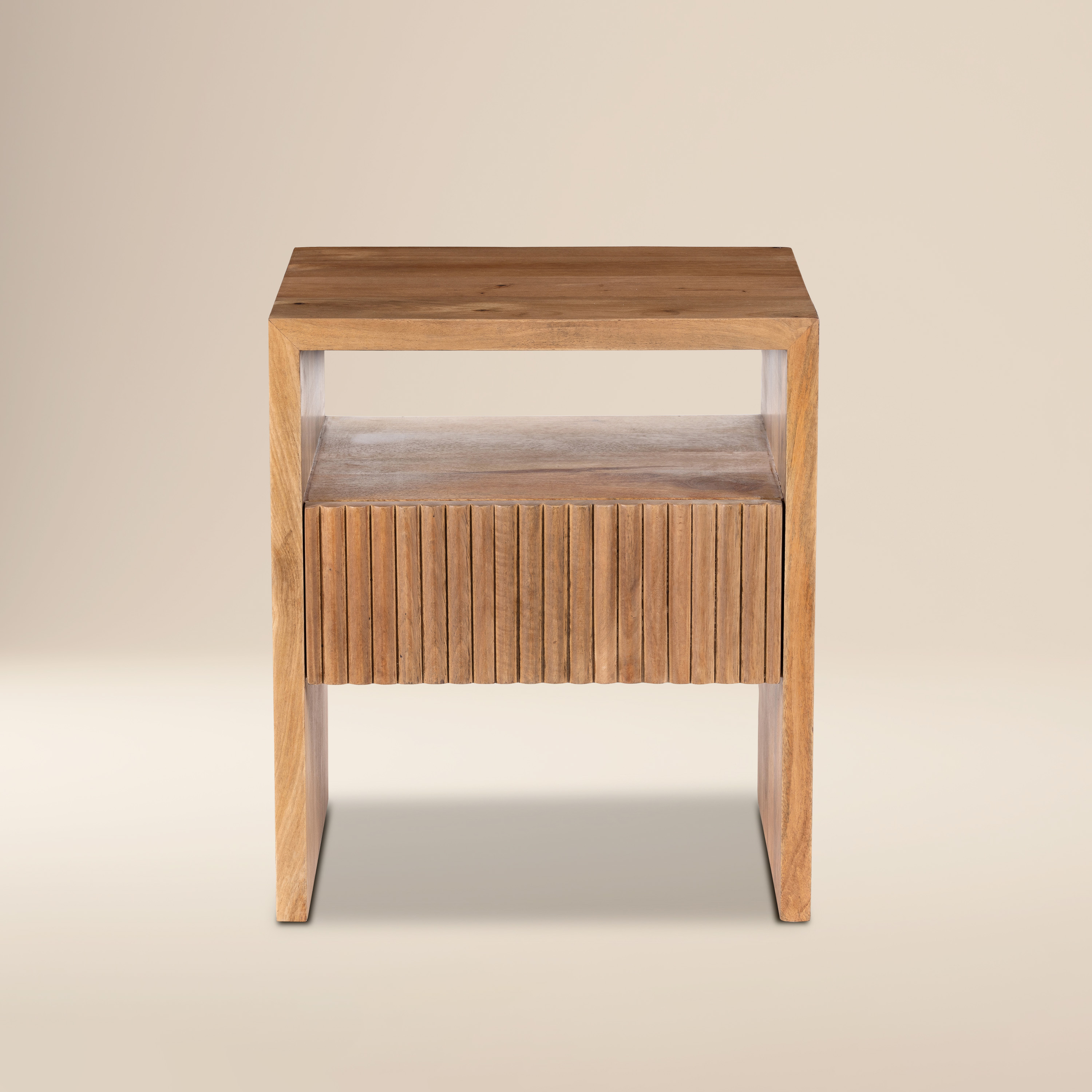 Modern Manuka Nightstand with Kiln-Dried Wood Frame for Bedroom