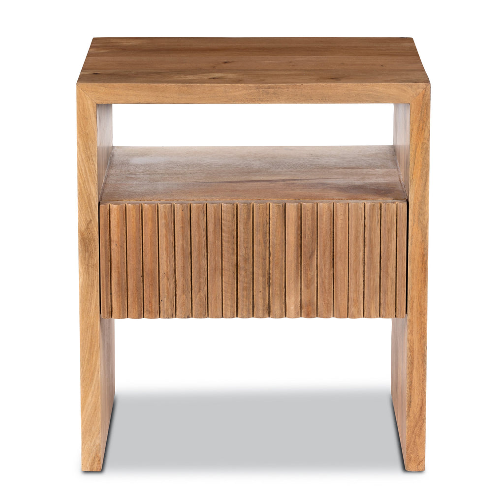 Modern Manuka Nightstand with Kiln-Dried Wood Frame for Bedroom