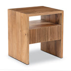Table de chevet moderne Manuka avec cadre en bois séché au four pour chambre à coucher