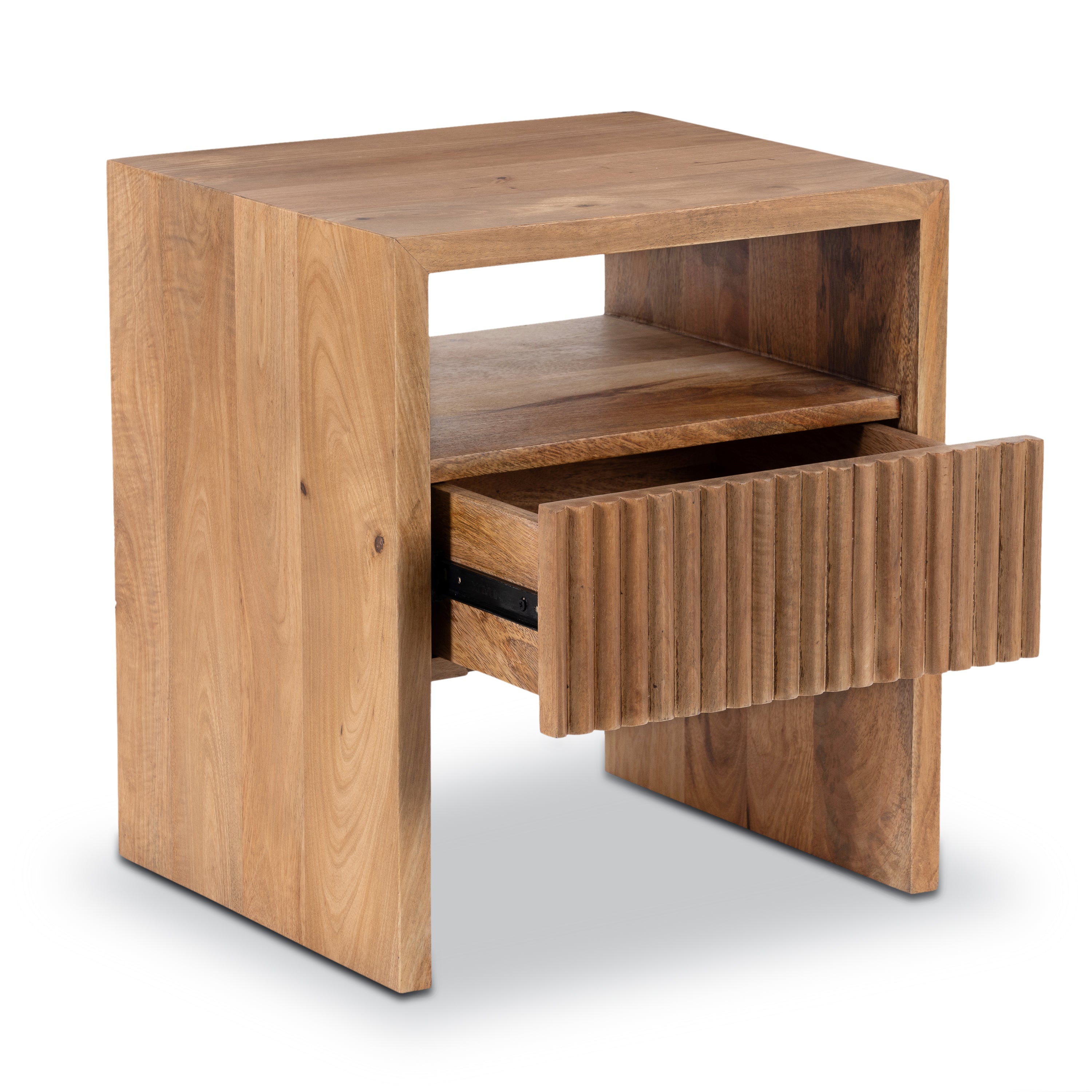 Modern Manuka Nightstand with Kiln-Dried Wood Frame for Bedroom
