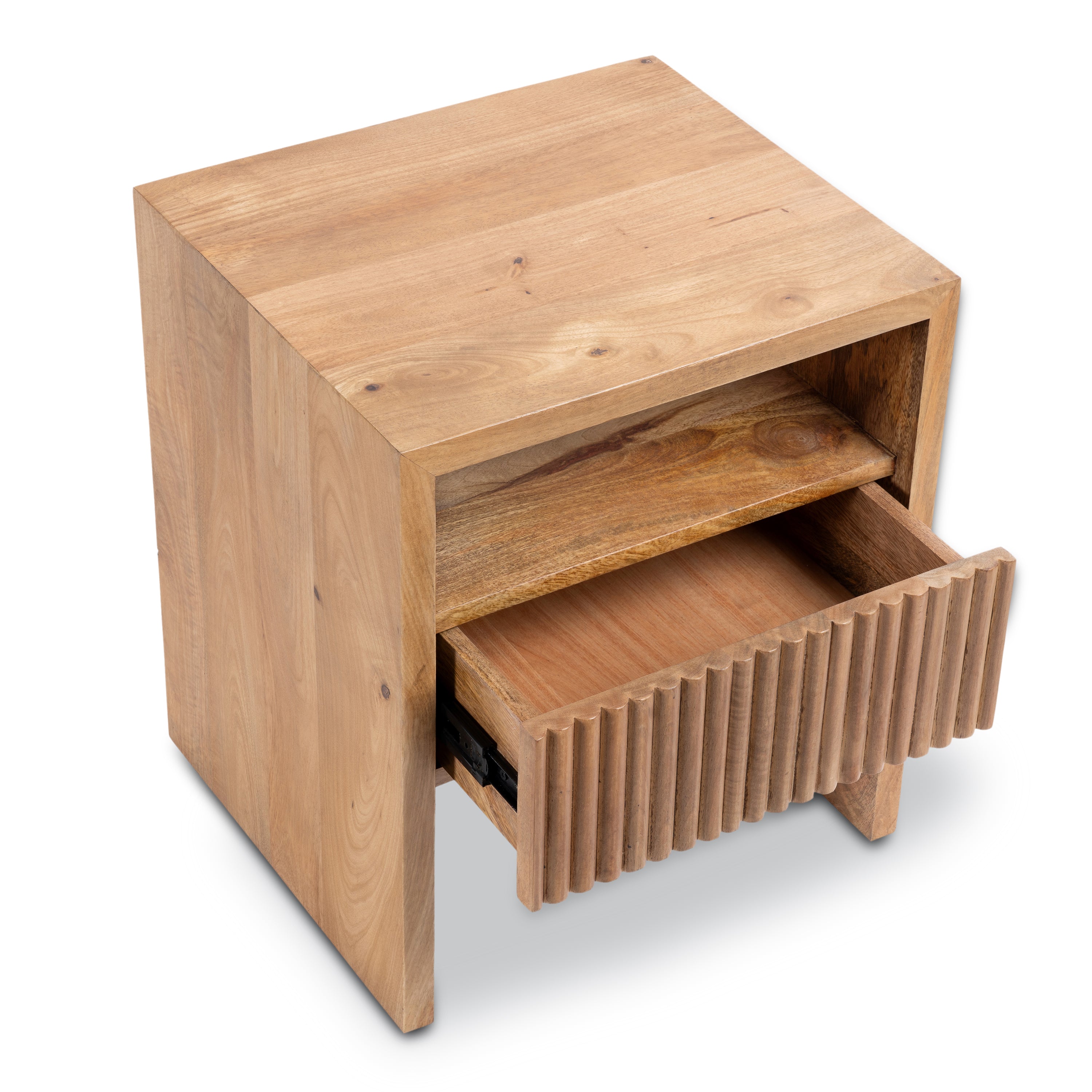 Modern Manuka Nightstand with Kiln-Dried Wood Frame for Bedroom