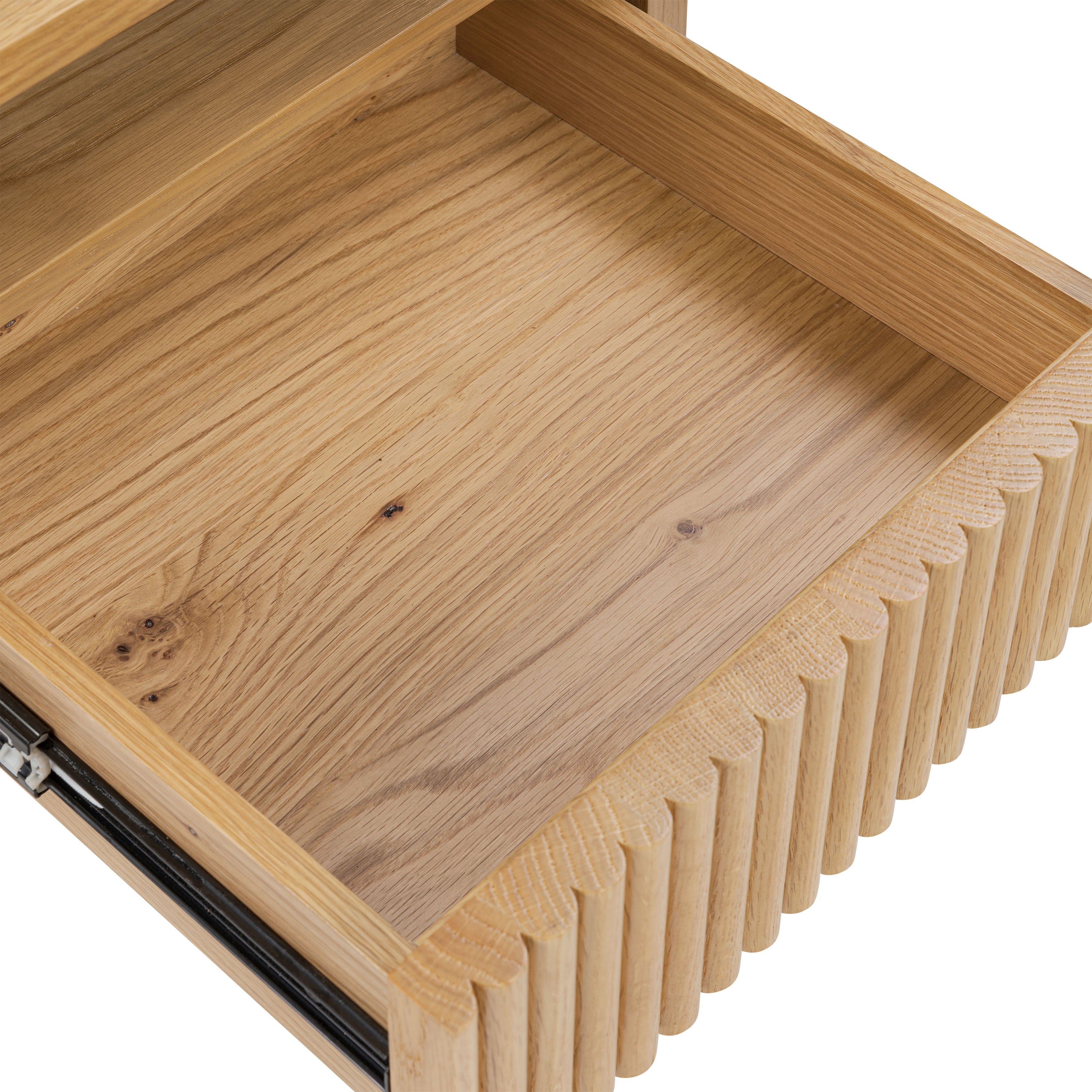 Modern Oak Oak Wood Nightstand with Solid Oak Frame for Bedroom