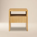 Modern Oak Oak Wood Nightstand with Solid Oak Frame for Bedroom