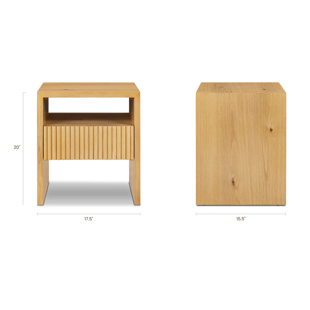 Modern Oak Oak Wood Nightstand with Solid Oak Frame for Bedroom