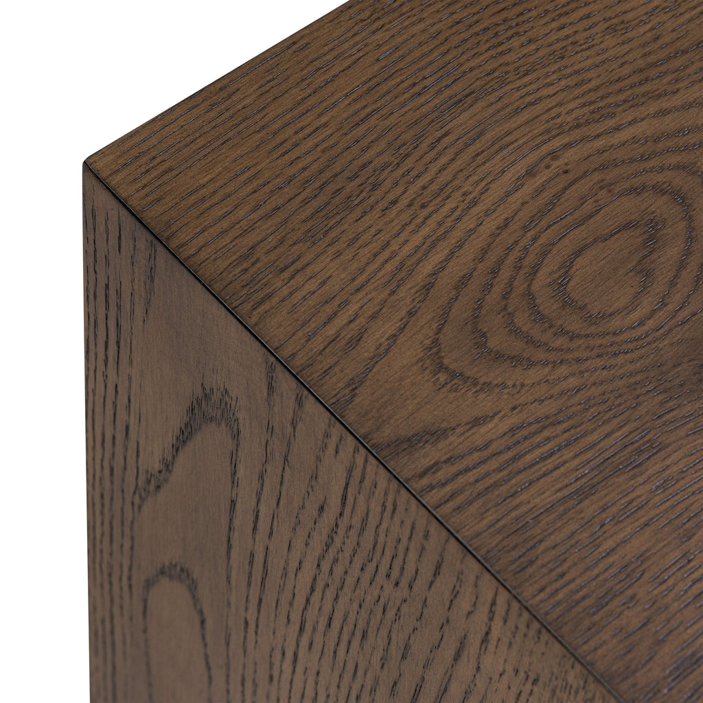 Modern Tundra Brown Nightstand with Solid Oak Frame for Bedroom