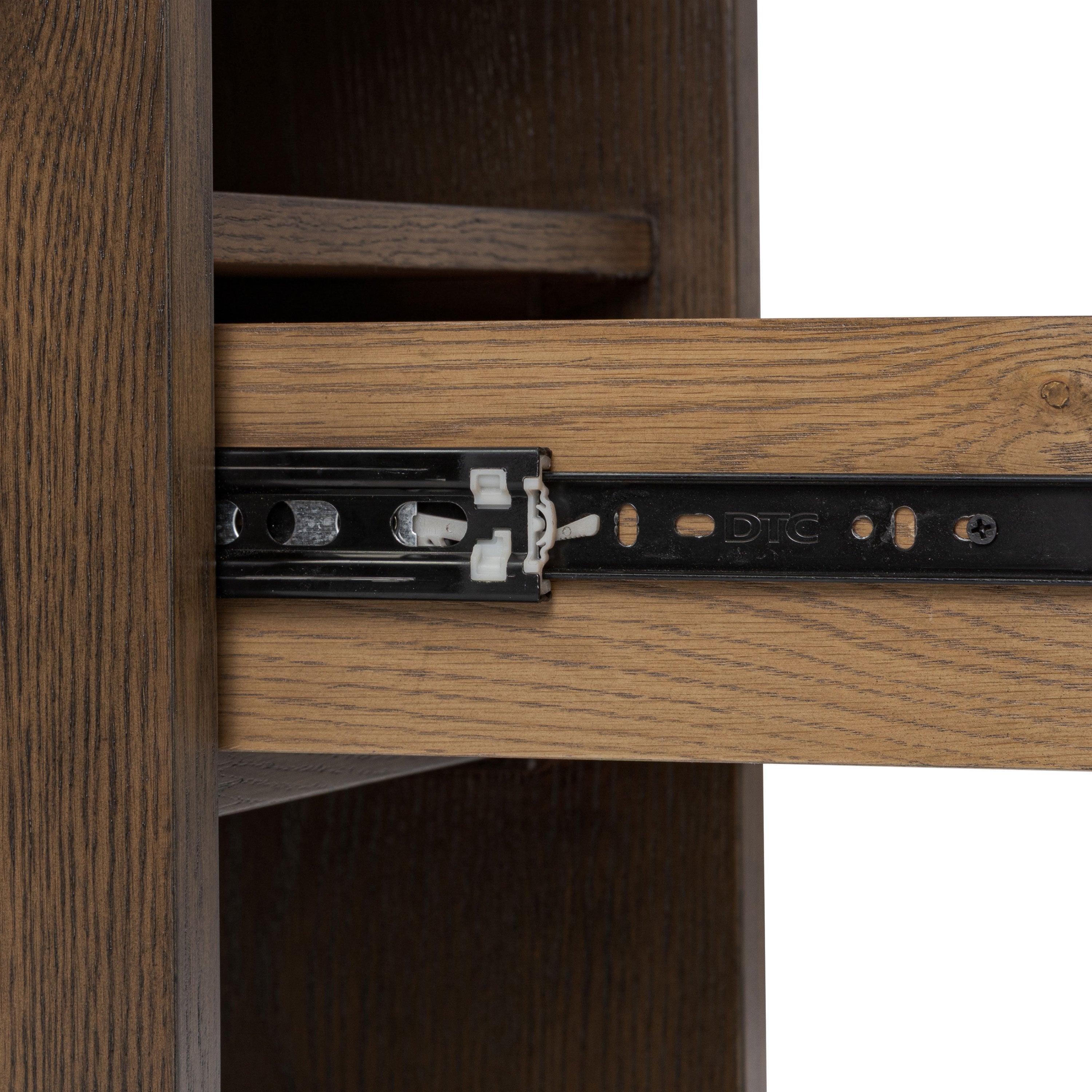 Modern Tundra Brown Nightstand with Solid Oak Frame for Bedroom