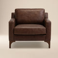 Modern Chocolate Brown Leather Lounge Chair with Kiln-Dried Wood Frame