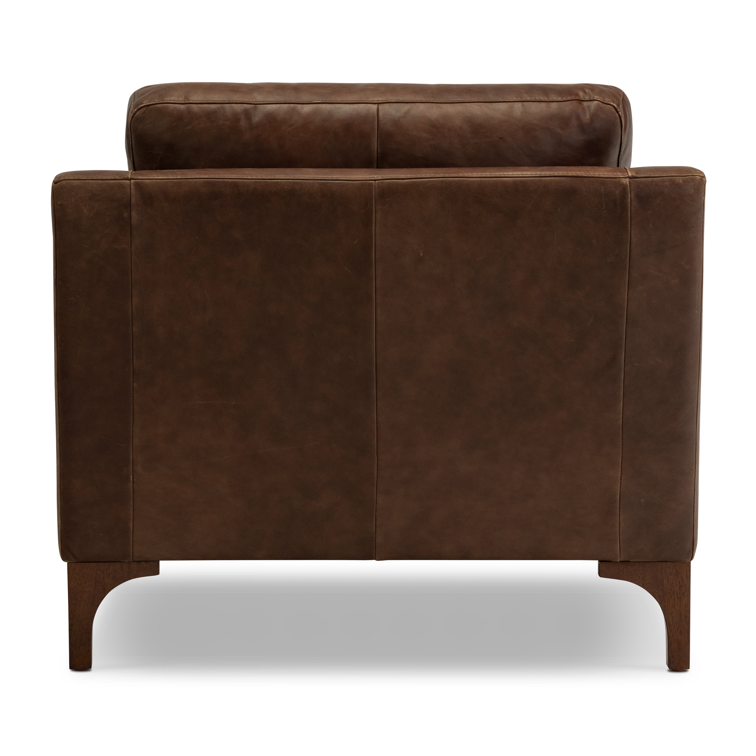 Modern Chocolate Brown Leather Lounge Chair with Kiln-Dried Wood Frame
