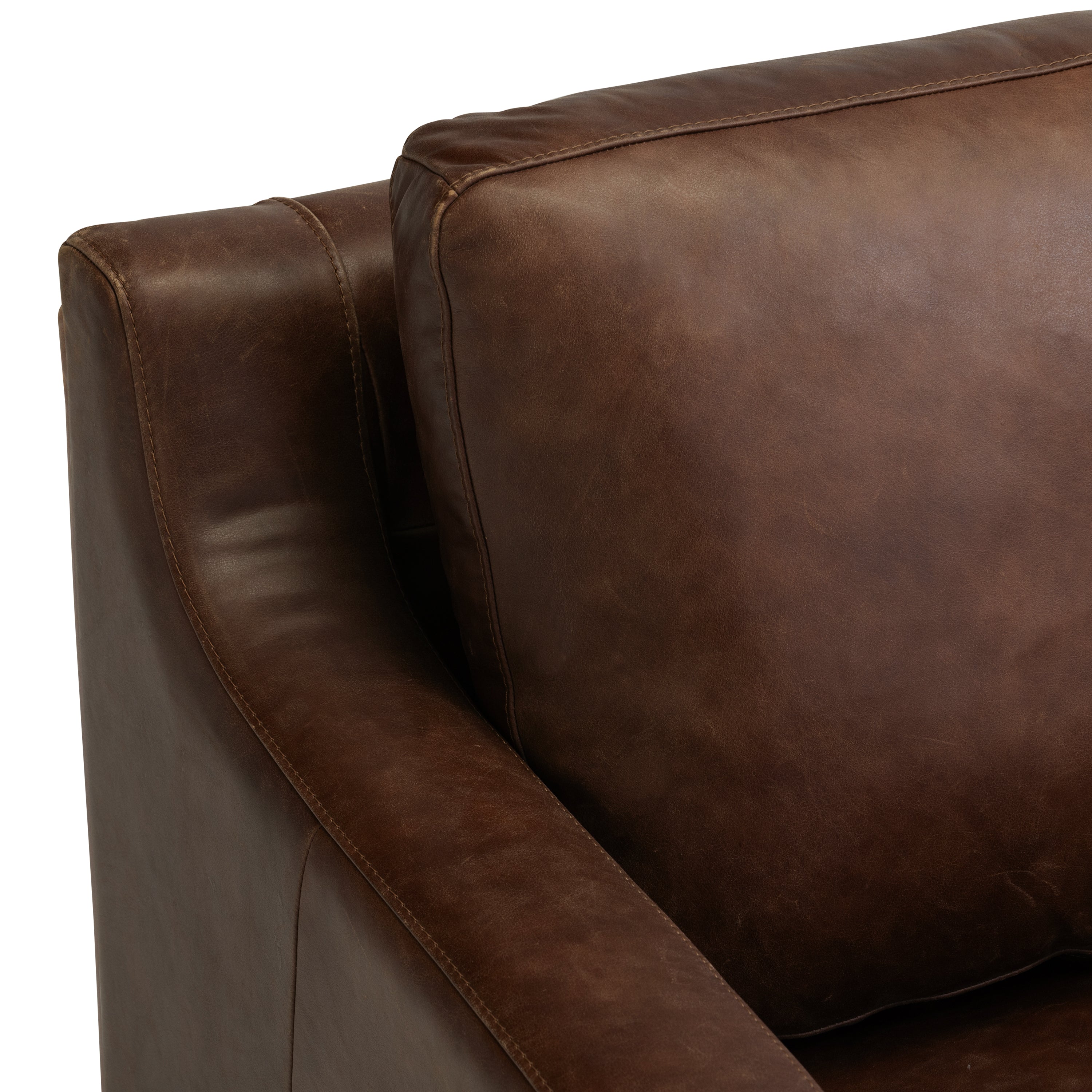 Modern Chocolate Brown Leather Lounge Chair with Kiln-Dried Wood Frame