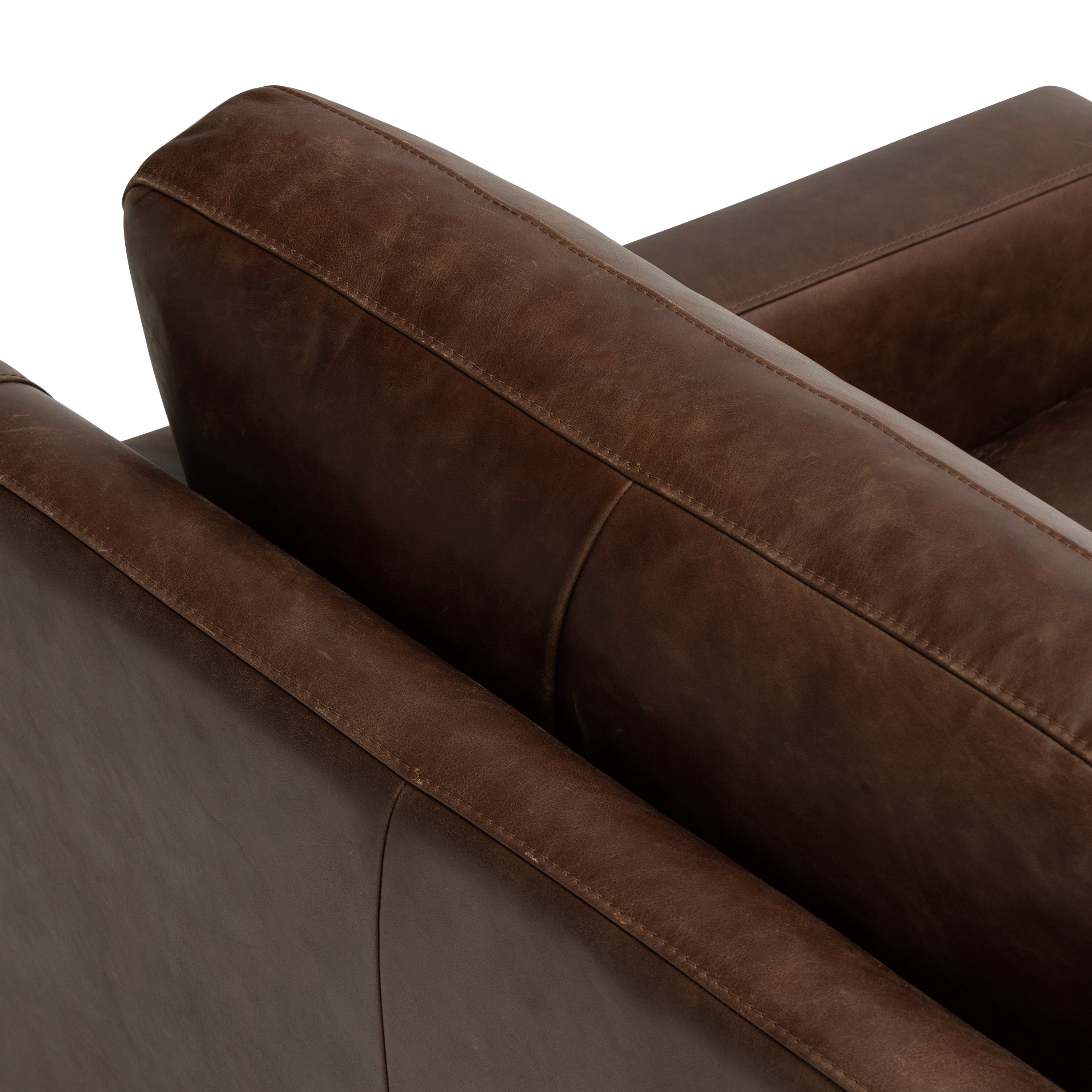 Modern Chocolate Brown Leather Lounge Chair with Kiln-Dried Wood Frame