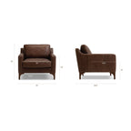 Fauteuil moderne en cuir marron chocolat avec cadre en bois séché au four