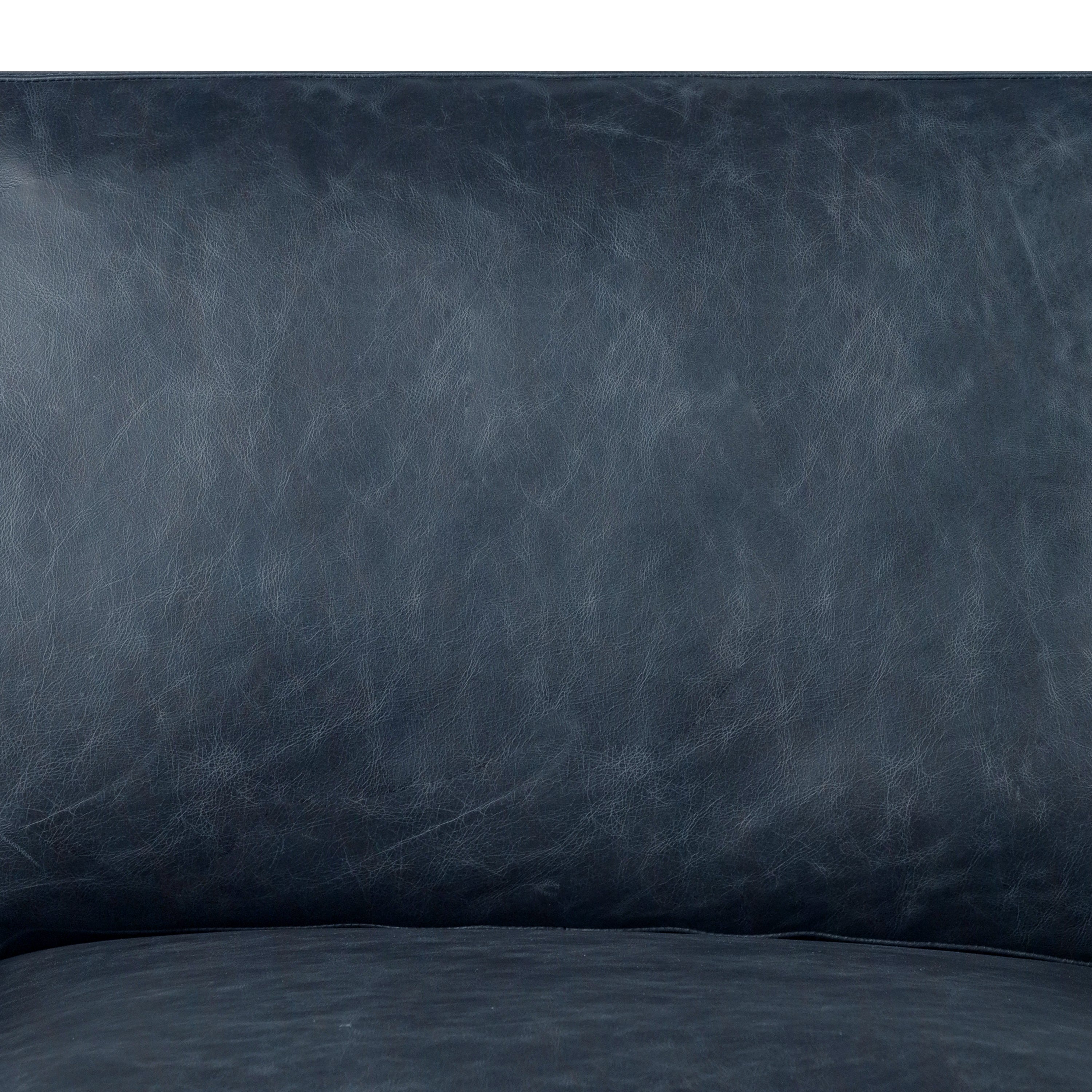 Modern Nightfall Blue Leather Lounge Chair with Kiln-Dried Wood Frame
