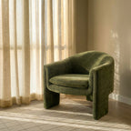 Fauteuil de salon moderne vert Sagano