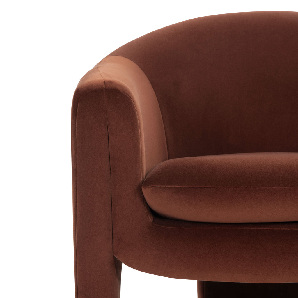 Modern Shadow Rust Lounge Chair for Living Room
