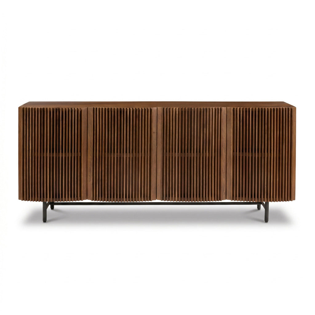 Modern English Walnut Walnut Wood Sideboard with Storage