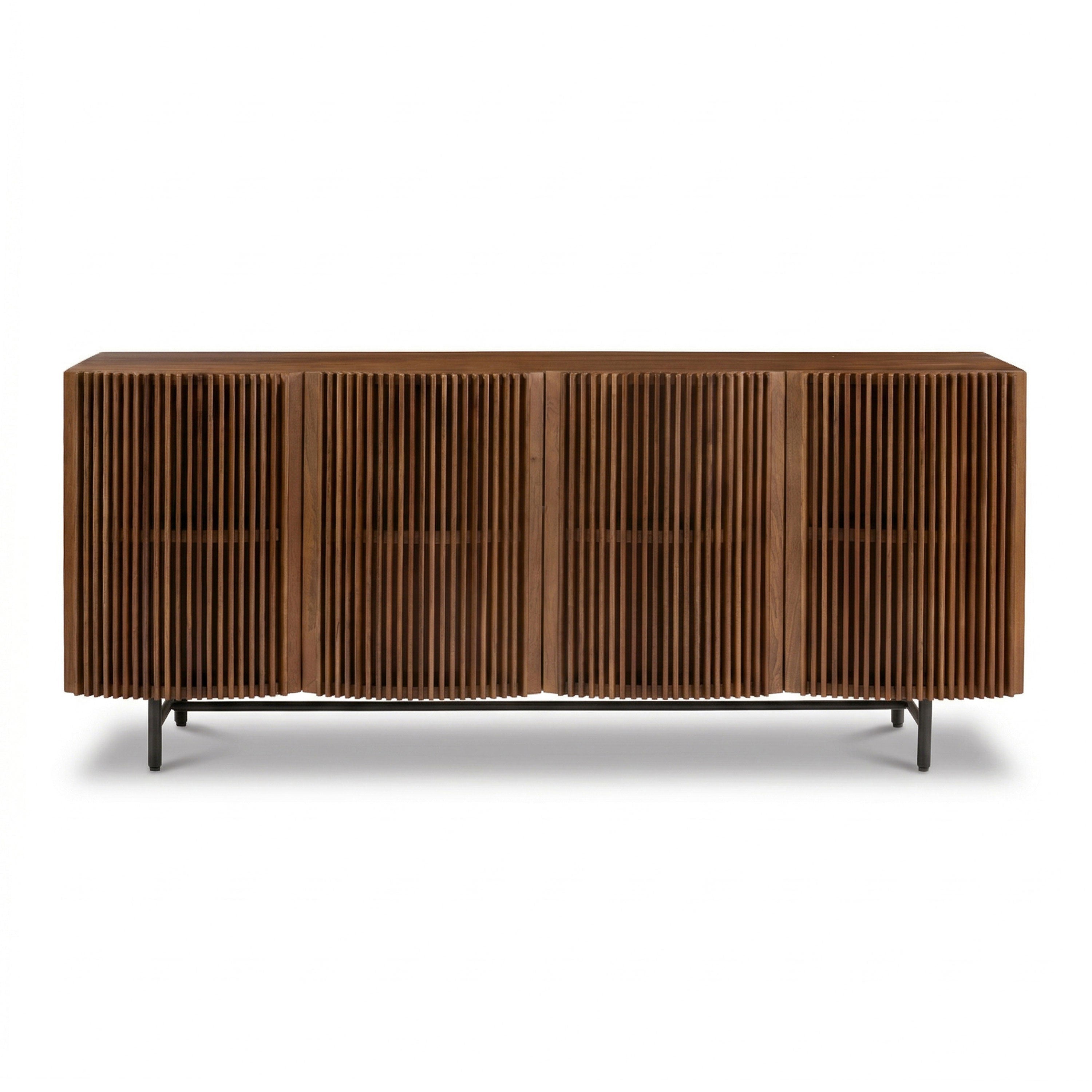 Modern English Walnut Walnut Wood Sideboard with Storage
