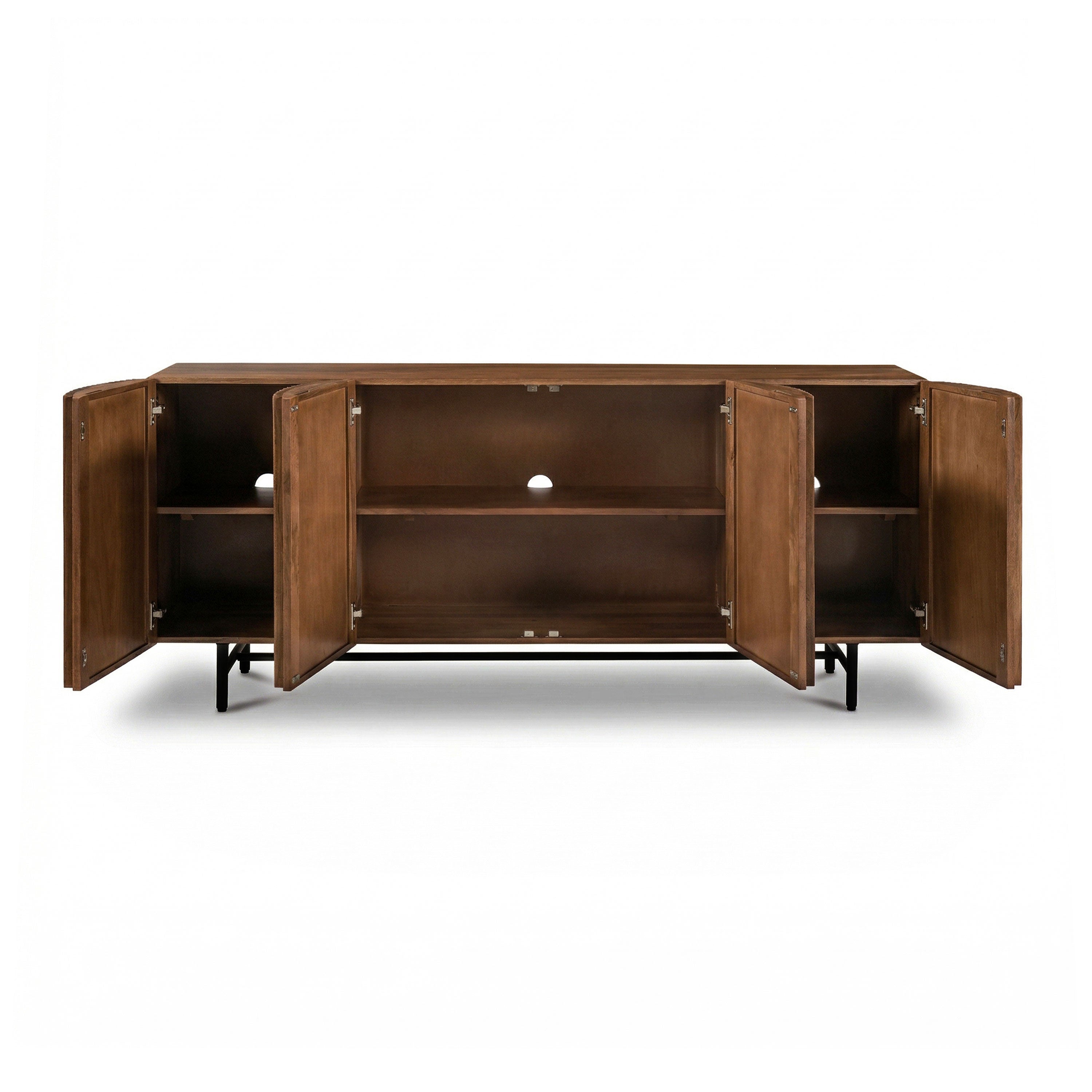 Modern English Walnut Walnut Wood Sideboard with Storage
