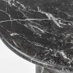 Table d'appoint moderne en marbre noir avec structure résistante aux intempéries