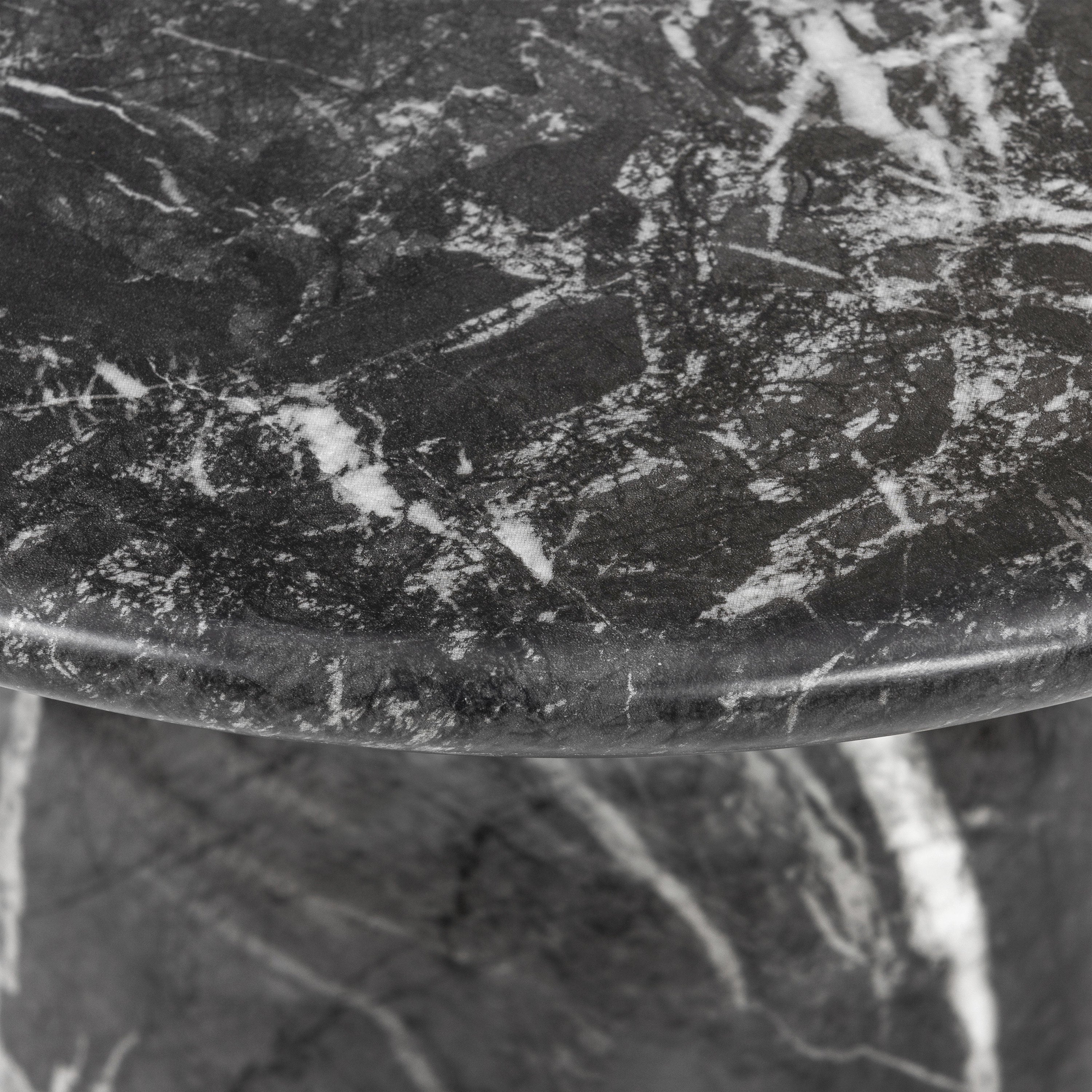 Modern Black Marble Marble End Table with Weather-Resistant Build