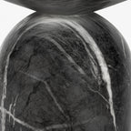 Table d'appoint moderne en marbre noir avec structure résistante aux intempéries
