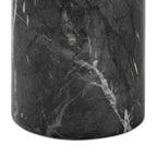Table d'appoint moderne en marbre noir avec structure résistante aux intempéries