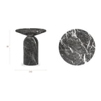 Table d'appoint moderne en marbre noir avec structure résistante aux intempéries