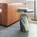 Table d'appoint moderne en marbre vert avec conception résistante aux intempéries