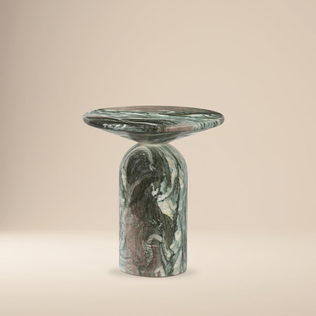 Modern Green Marble Marble End Table with Weather-Resistant Build