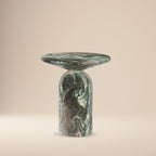 Table d'appoint moderne en marbre vert avec conception résistante aux intempéries